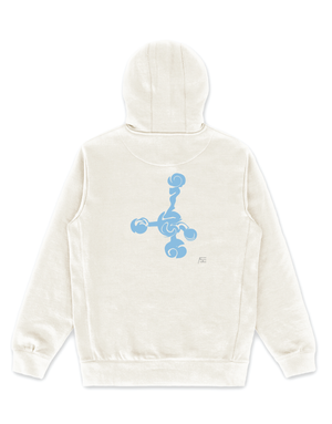 Distortion / White Hoodie / Blue Art