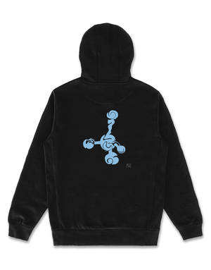 Distortion / Black Hoodie / Blue Art