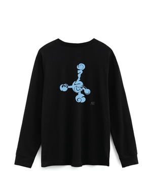 Distortion / Black Long Sleeve / Blue Art