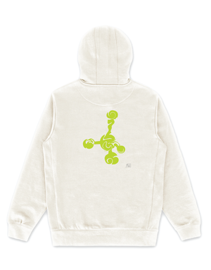 Distortion / White Hoodie / Green Art