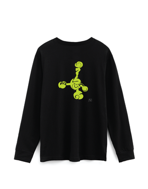 Distortion / Black Long Sleeve / Green Art