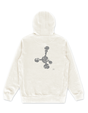 Distortion / White Hoodie / Grey Art