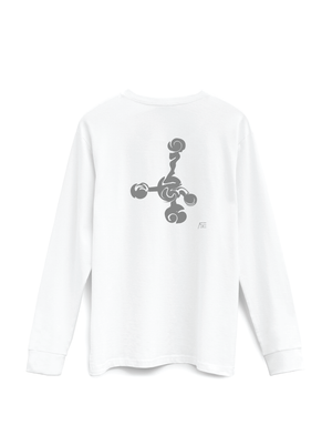 Distortion / White Long Sleeve / Grey Art