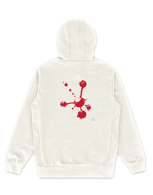 Reaction / White Hoodie / Red Art